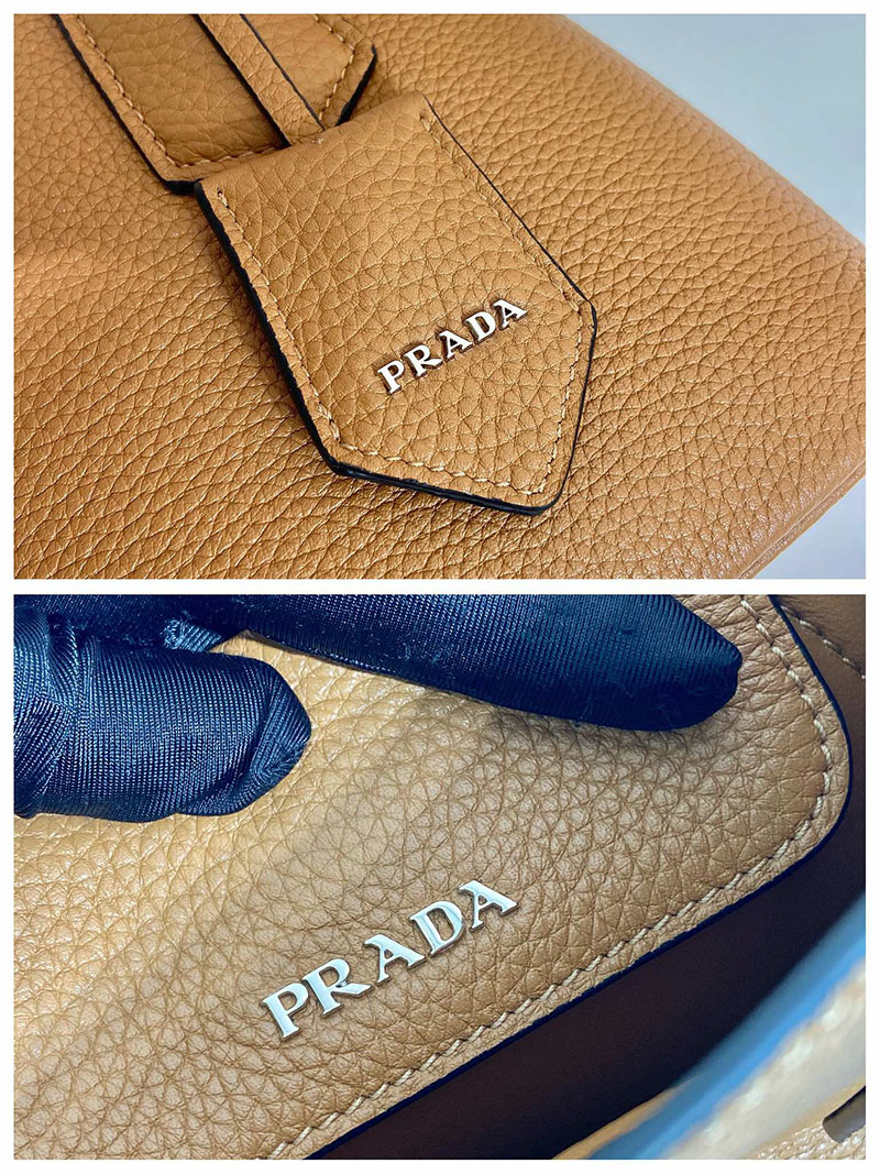 プラダ アウトレット PRADA サフィアーノ ロゴ レザー ハンドバッグ 1BG443_2A4A_F0046 ブラウン H品 プラダ ハンドバッグ アウトレット - 画像 (2)