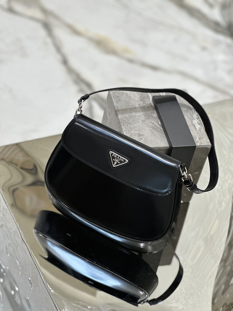 プラダ アウトレット PRADA レディース レザー ミニバッグ 三角ロゴ金具プレート 鞄 1BD311_ZO6_F0002 ブラック H品 プラダ バッグ アウトレット - 画像 (9)