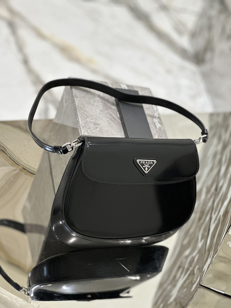 プラダ アウトレット PRADA レディース レザー ミニバッグ 三角ロゴ金具プレート 鞄 1BD311_ZO6_F0002 ブラック H品 プラダ バッグ アウトレット - 画像 (8)