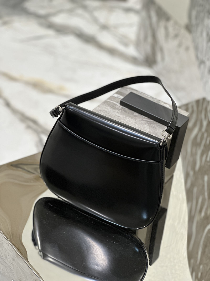 プラダ アウトレット PRADA レディース レザー ミニバッグ 三角ロゴ金具プレート 鞄 1BD311_ZO6_F0002 ブラック H品 プラダ バッグ アウトレット - 画像 (7)
