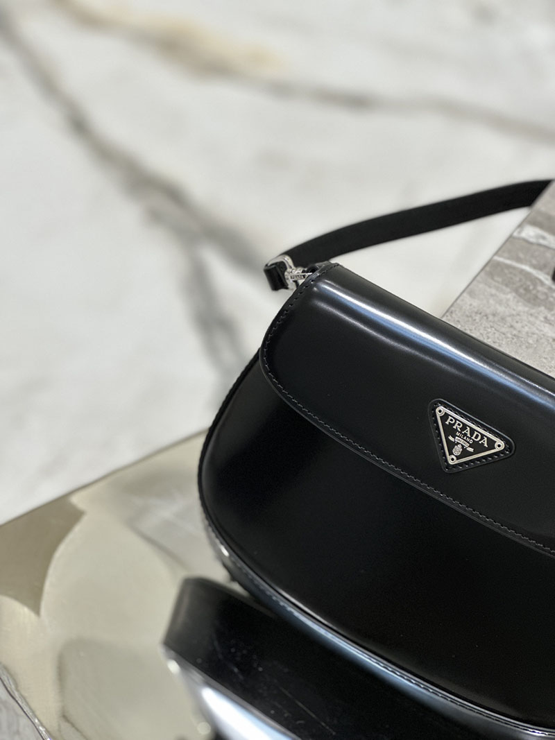 プラダ アウトレット PRADA レディース レザー ミニバッグ 三角ロゴ金具プレート 鞄 1BD311_ZO6_F0002 ブラック H品 プラダ バッグ アウトレット - 画像 (6)
