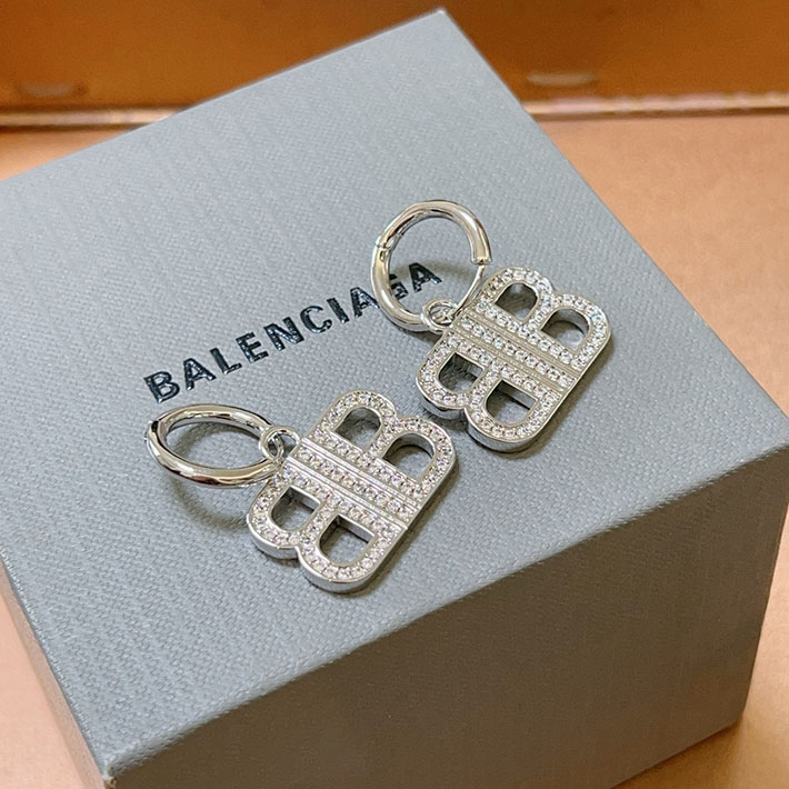 最高級バレンシアガスーパーコピー バレンシアガピアスコピー シルバー の ウィメンズ Bb 2.0 ピアス 695092TZ51S7155 レディース バレンシアガ ピアス - 画像 (5)