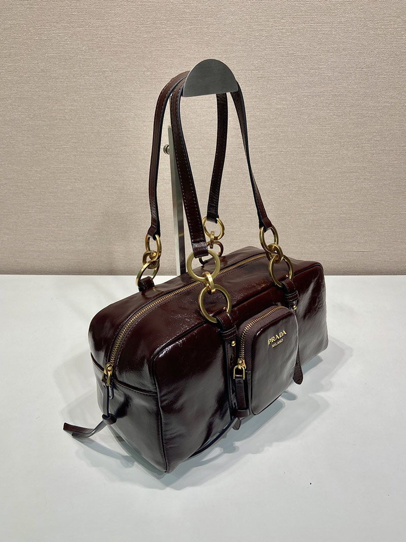 プラダ アウトレット PRADA ダングル ミディアム トップハンドルバッグ 1BB138_2CYR_F01D6_V_OOO ダークブラウン H品 バイマ プラダ バッグ - 画像 (9)