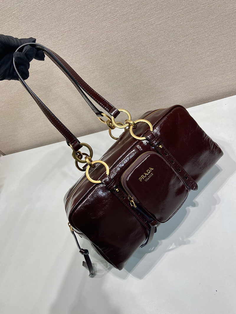 プラダ アウトレット PRADA ダングル ミディアム トップハンドルバッグ 1BB138_2CYR_F01D6_V_OOO ダークブラウン H品 バイマ プラダ バッグ - 画像 (8)