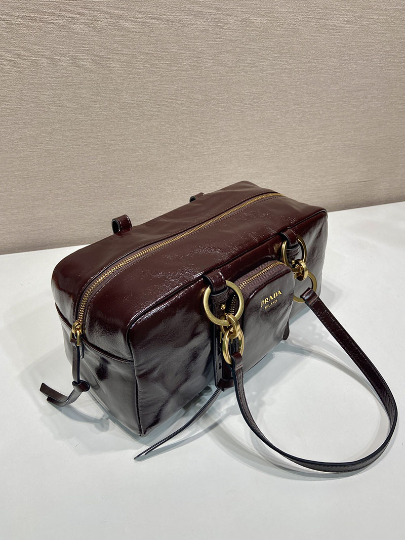 プラダ アウトレット PRADA ダングル ミディアム トップハンドルバッグ 1BB138_2CYR_F01D6_V_OOO ダークブラウン H品 バイマ プラダ バッグ - 画像 (6)