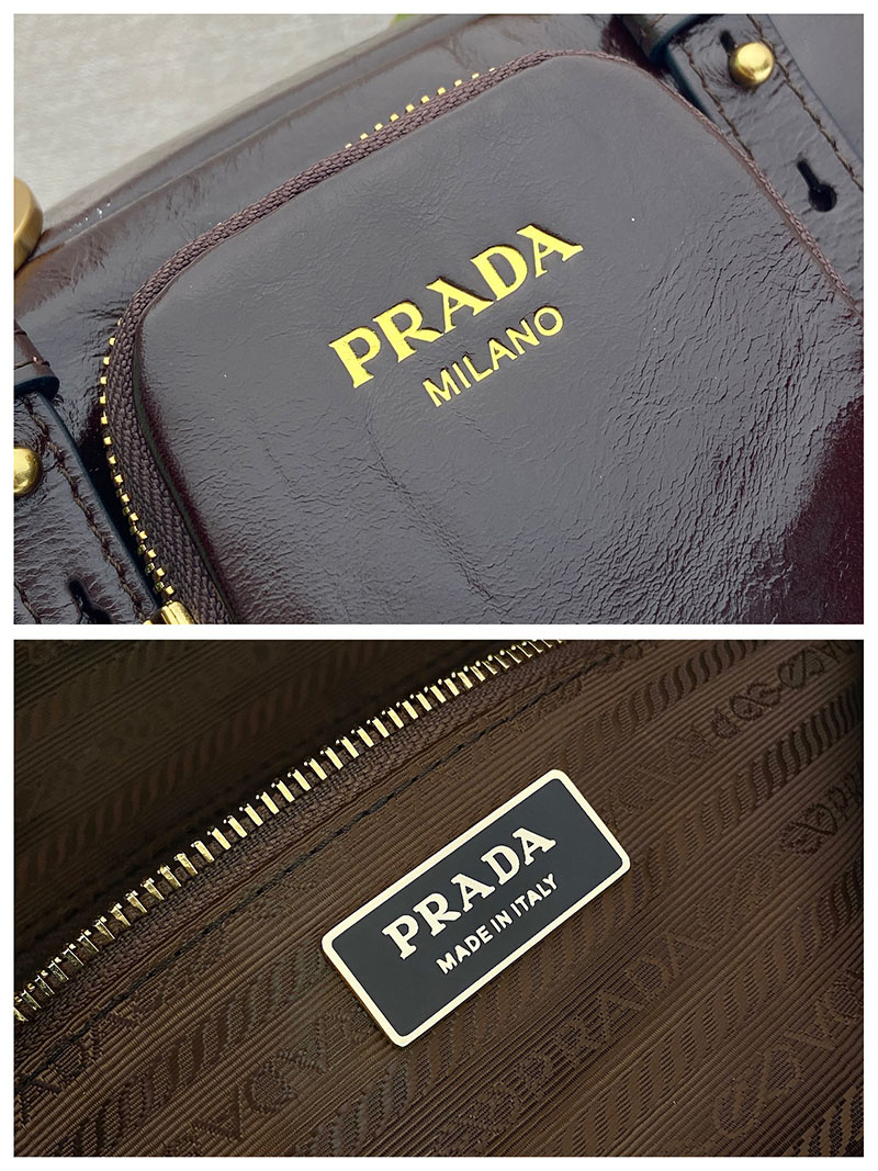 プラダ アウトレット PRADA ダングル ミディアム トップハンドルバッグ 1BB138_2CYR_F01D6_V_OOO ダークブラウン H品 バイマ プラダ バッグ - 画像 (2)