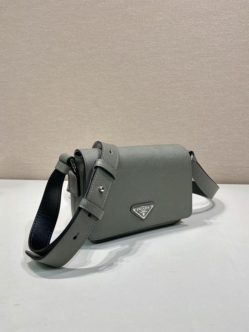プラダ アウトレット PRADA サフィアーノレザー ショルダーバッグ 2VD059_9Z2_F0092_V_OOO サルビアグリーン H品 プラダ ショルダーバッグ メンズ - 画像 (9)