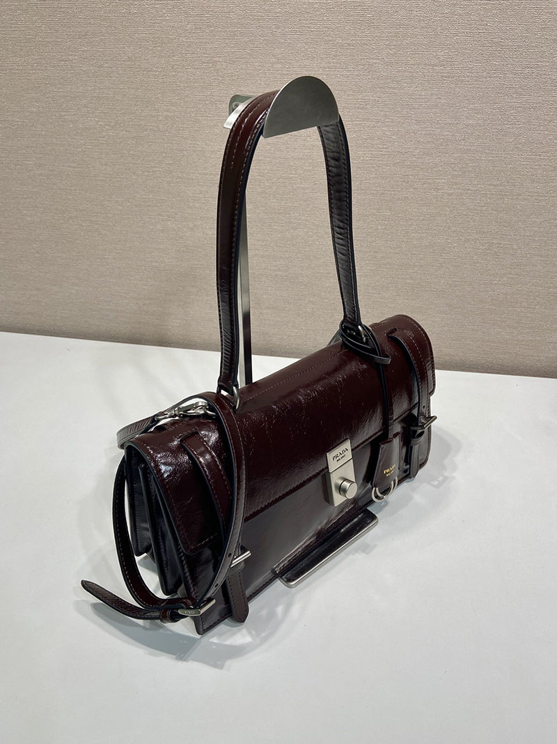 プラダ アウトレット PRADA ミディアム レザー ハンドバッグ 1BN026_2CYR_F01D6_V_OOO ダークブラウン H品 プラダ ハンドバッグ アウトレット - 画像 (8)