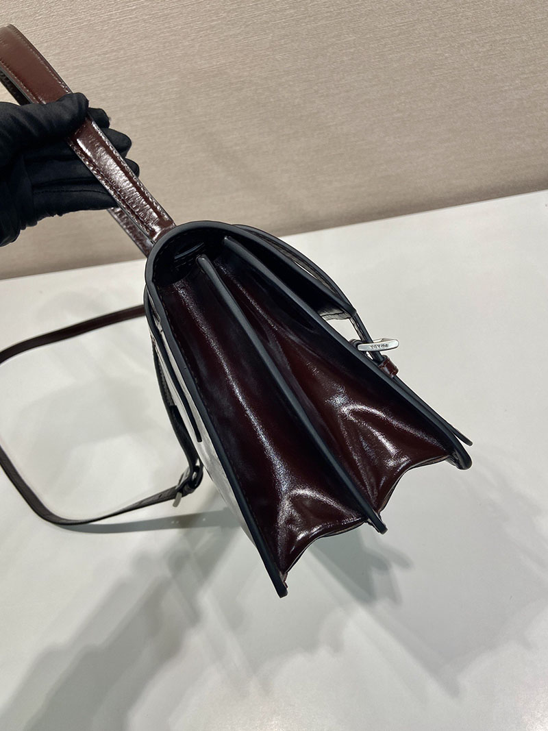 プラダ アウトレット PRADA ミディアム レザー ハンドバッグ 1BN026_2CYR_F01D6_V_OOO ダークブラウン H品 プラダ ハンドバッグ アウトレット - 画像 (6)