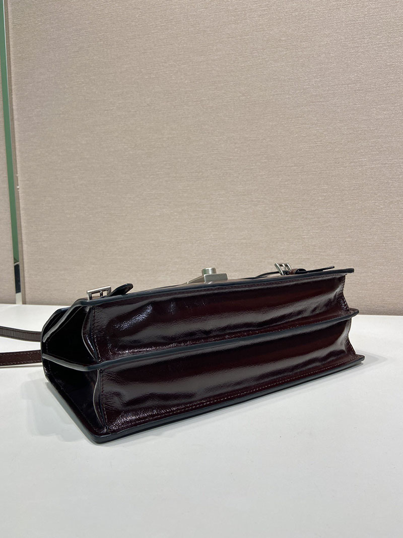 プラダ アウトレット PRADA ミディアム レザー ハンドバッグ 1BN026_2CYR_F01D6_V_OOO ダークブラウン H品 プラダ ハンドバッグ アウトレット - 画像 (5)