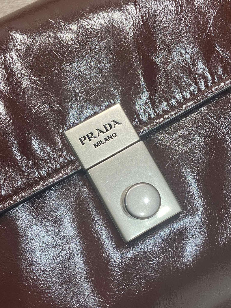プラダ アウトレット PRADA ミディアム レザー ハンドバッグ 1BN024_2CYR_F01D6_V_OOO ダークブラウン H品 プラダ アウトレット 御殿場 値段 - 画像 (4)