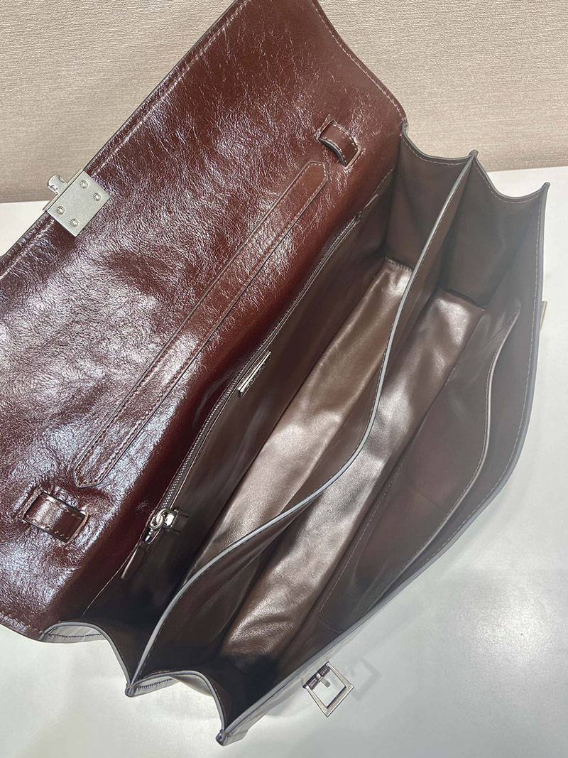 プラダ アウトレット PRADA ミディアム レザー ハンドバッグ 1BN024_2CYR_F01D6_V_OOO ダークブラウン H品 プラダ アウトレット 御殿場 値段 - 画像 (3)