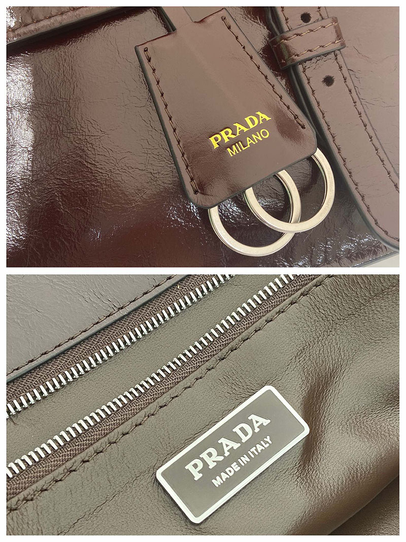 プラダ アウトレット PRADA ミディアム レザー ハンドバッグ 1BN024_2CYR_F01D6_V_OOO ダークブラウン H品 プラダ アウトレット 御殿場 値段 - 画像 (2)