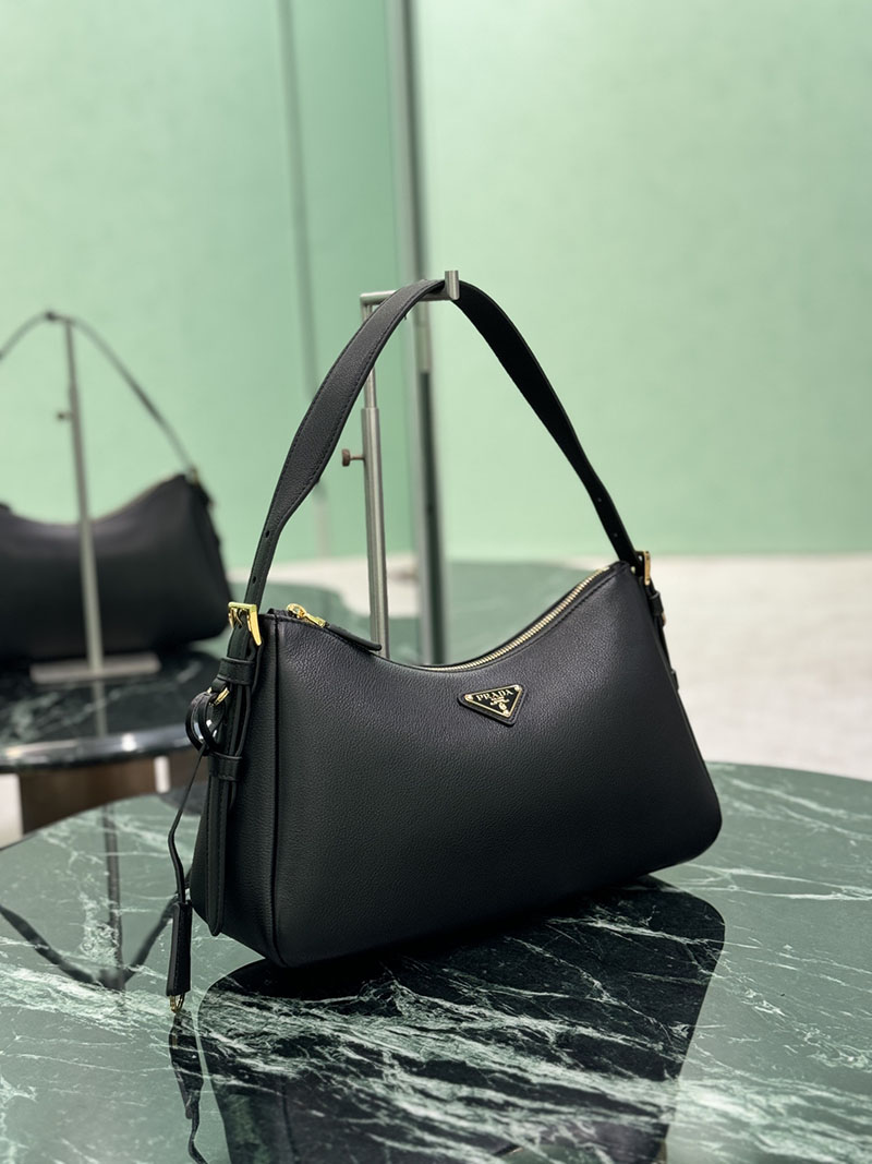 プラダ アウトレット PRADA エメ ミディアム レザー ショルダーバッグ 1BC229_2CYS_F0002_V_LVM ブラック H品 プラダ ハンドバッグ レディース - 画像 (9)