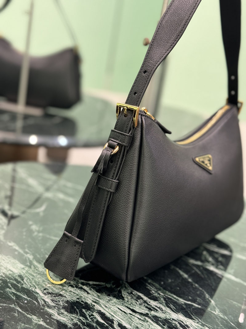 プラダ アウトレット PRADA エメ ミディアム レザー ショルダーバッグ 1BC229_2CYS_F0002_V_LVM ブラック H品 プラダ ハンドバッグ レディース - 画像 (8)
