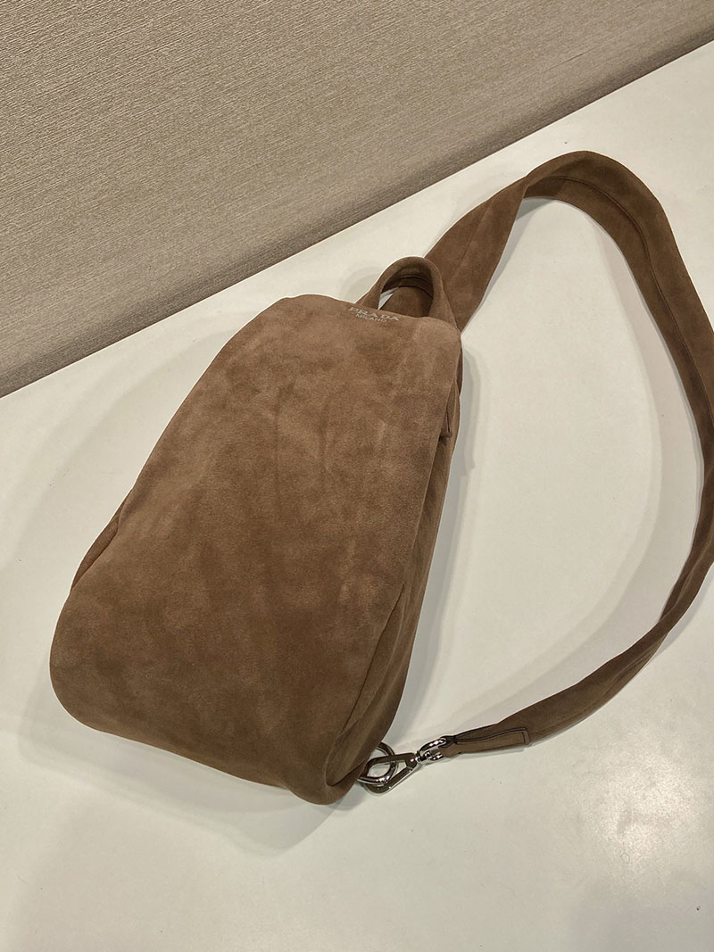 プラダ アウトレット PRADA スエード ワンショルダーバックパック 2VZ114_2C4S_F0201_V_OOO ダークブラウン H品 プラダ リュック メンズ 人気 - 画像 (8)