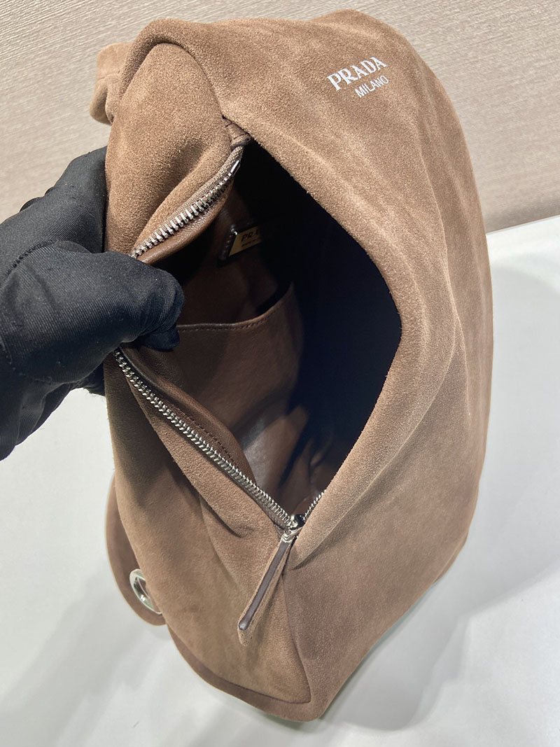 プラダ アウトレット PRADA スエード ワンショルダーバックパック 2VZ114_2C4S_F0201_V_OOO ダークブラウン H品 プラダ リュック メンズ 人気 - 画像 (3)