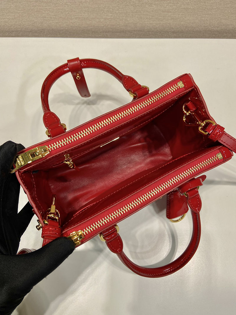 プラダ アウトレット PRADA ガレリア サフィアーノレザー ミニバッグ 1BA906_NZV_F068Z_V_EOM レッド H品 プラダミニショルダーバッグ - 画像 (3)