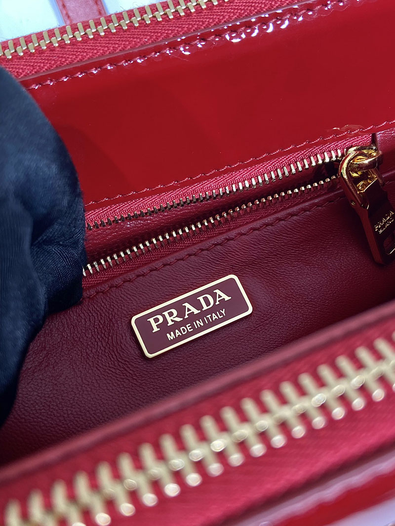 プラダ アウトレット PRADA ガレリア サフィアーノレザー ミニバッグ 1BA906_NZV_F068Z_V_EOM レッド H品 プラダミニショルダーバッグ - 画像 (2)