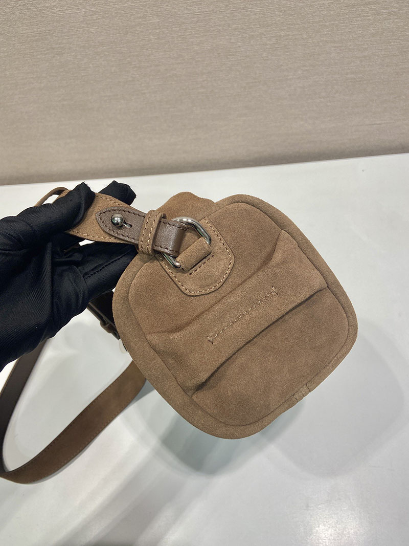 プラダ アウトレット PRADA スエード ショルダーバッグ 2VH188_2C4S_F0201_V_DOO ダークブラウン H品 プラダミニショルダーバッグ - 画像 (6)