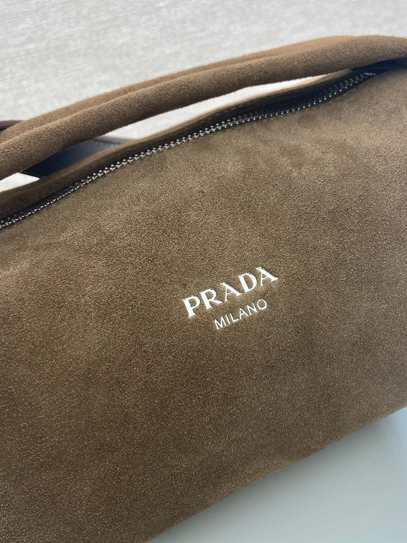 プラダ アウトレット PRADA スエード ショルダーバッグ 2VH188_2C4S_F0201_V_DOO ダークブラウン H品 プラダミニショルダーバッグ - 画像 (4)