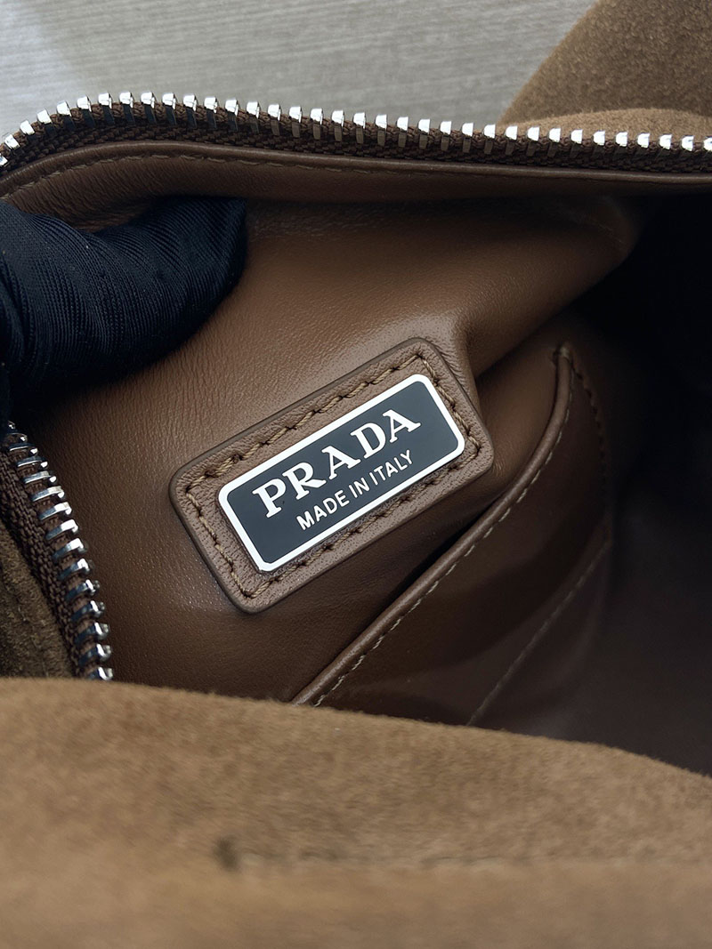 プラダ アウトレット PRADA スエード ショルダーバッグ 2VH188_2C4S_F0201_V_DOO ダークブラウン H品 プラダミニショルダーバッグ - 画像 (2)