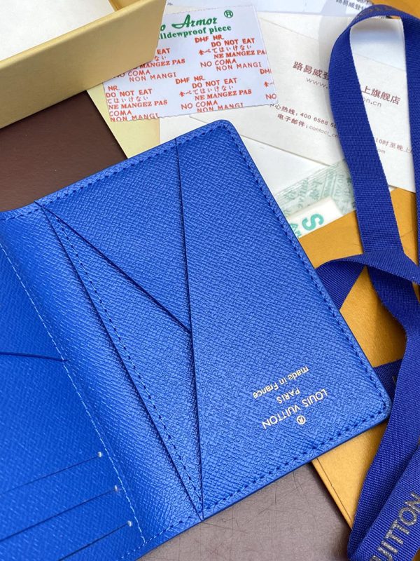 LOUIS VUITTON サーフィン モノグラム オーガナイザー・ドゥポッシュ M83557 ブライト ブルー 超N品 ヴィトン カードケース 財布代わり - 画像 (5)