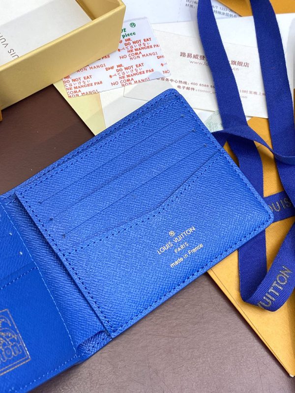 LOUIS VUITTON ポルトフォイユ･ミュルティプル lv301788 ブライト ブルー 超N品 ルイヴィトン 財布 二つ折り 小銭入れあり - 画像 (5)
