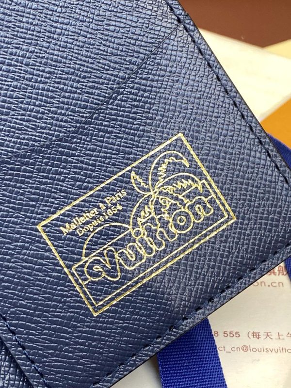 LOUIS VUITTON サーフィンモノグラム オーガナイザー ドゥ ポッシュ M83498 ネイビー ブルー 超N品 ヴィトン カードケース 財布代わり - 画像 (3)