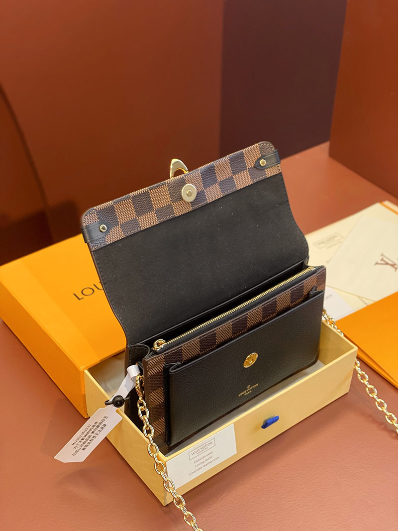 ルイヴィトン アウトレット 店舗 LOUIS VUITTON ポルトフォイユ・ヴァヴァン チェーンショルダーバッグ N60221 ルイヴィトン ダミエ ショルダーバッグ - 画像 (6)
