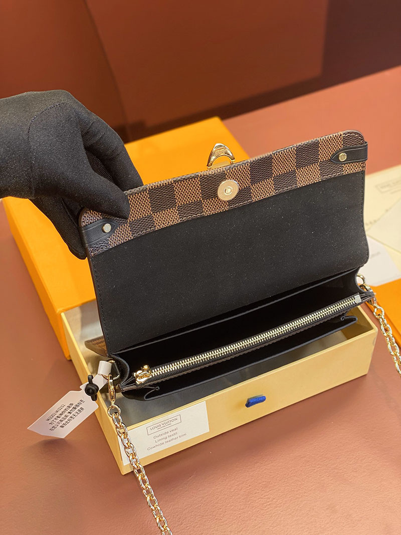 ルイヴィトン アウトレット 店舗 LOUIS VUITTON ポルトフォイユ・ヴァヴァン チェーンショルダーバッグ N60221 ルイヴィトン ダミエ ショルダーバッグ - 画像 (5)