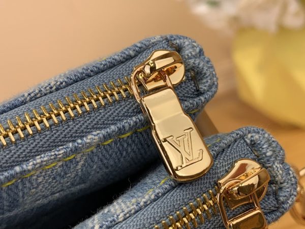 ルイヴィトン アウトレット 店舗 LOUIS VUITTON ポシェット リヴ M83532 モノグラムデニム レディースショルダーバッグ スカイブルー - 画像 (4)