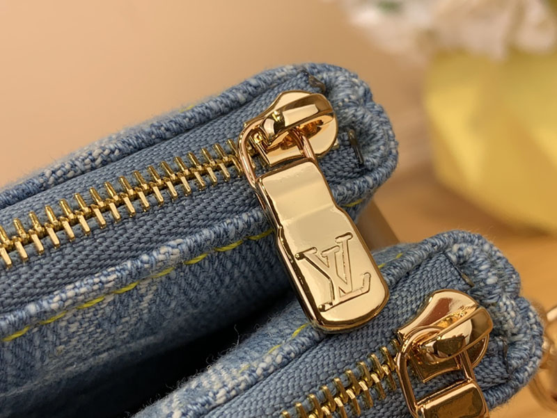 ルイヴィトン アウトレット 店舗 LOUIS VUITTON ポシェット リヴ M83532 モノグラムデニム レディースショルダーバッグ スカイブルー - 画像 (4)