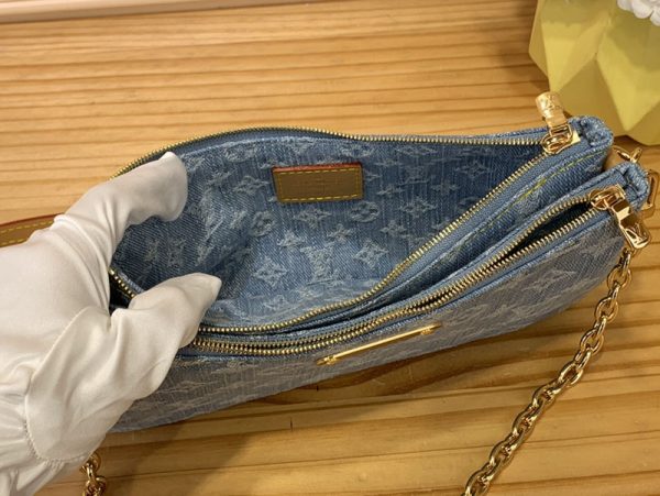 ルイヴィトン アウトレット 店舗 LOUIS VUITTON ポシェット リヴ M83532 モノグラムデニム レディースショルダーバッグ スカイブルー - 画像 (3)