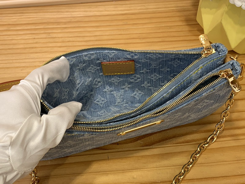 ルイヴィトン アウトレット 店舗 LOUIS VUITTON ポシェット リヴ M83532 モノグラムデニム レディースショルダーバッグ スカイブルー - 画像 (3)