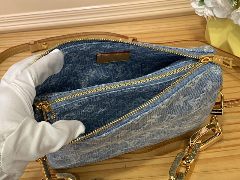 ルイヴィトン アウトレット 店舗 LOUIS VUITTON LVバイザプール クッサンBB ハンドバッグ M11401 ヴィトン デニム バッグ 新作 - 画像 (2)