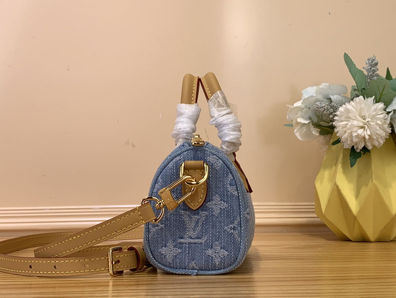 ルイヴィトン アウトレット 店舗 LOUIS VUITTON ナノ・スピーディ モノグラム・デニム スカイブルー M11212 - 画像 (9)