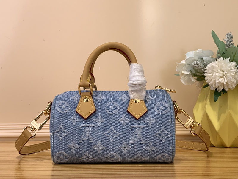 ルイヴィトン アウトレット 店舗 LOUIS VUITTON ナノ・スピーディ モノグラム・デニム スカイブルー M11212 - 画像 (8)