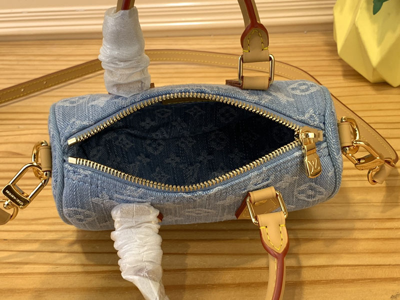 ルイヴィトン アウトレット 店舗 LOUIS VUITTON ナノ・スピーディ モノグラム・デニム スカイブルー M11212 - 画像 (3)