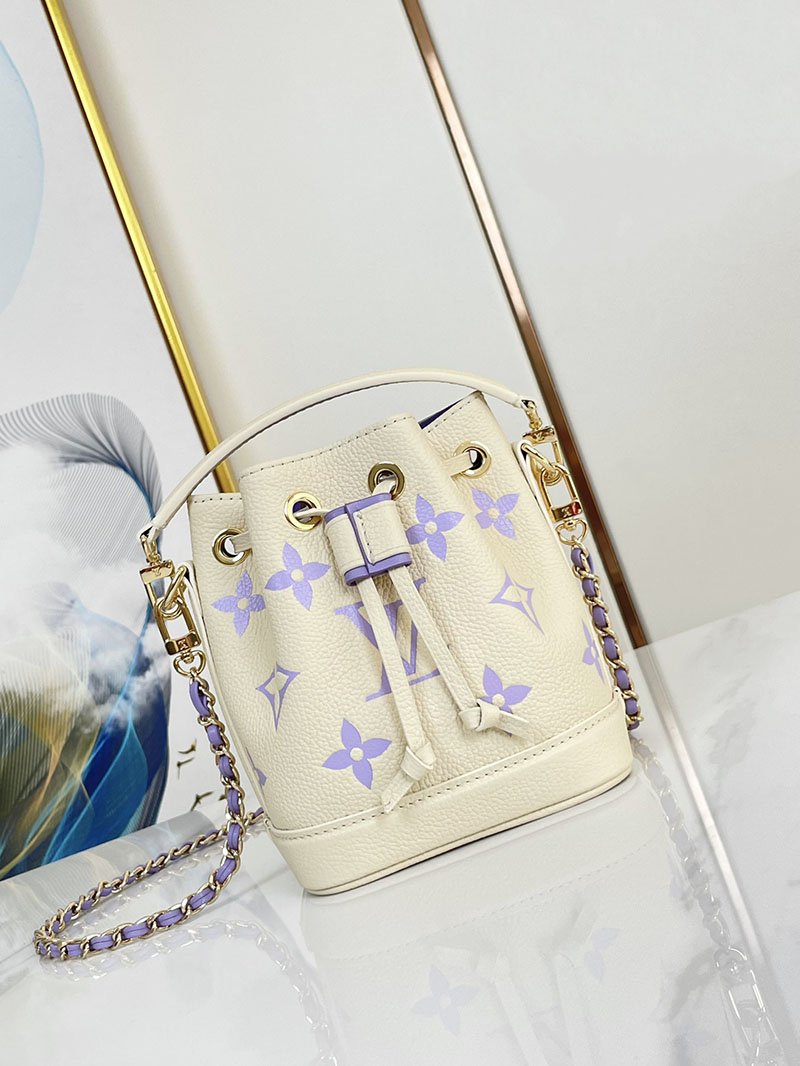 ルイヴィトン アウトレット 店舗 LOUIS VUITTON ナノ・ノエ バイカラーモノグラムアンプラント M82933 ホワイト/ライラック - 画像 (9)