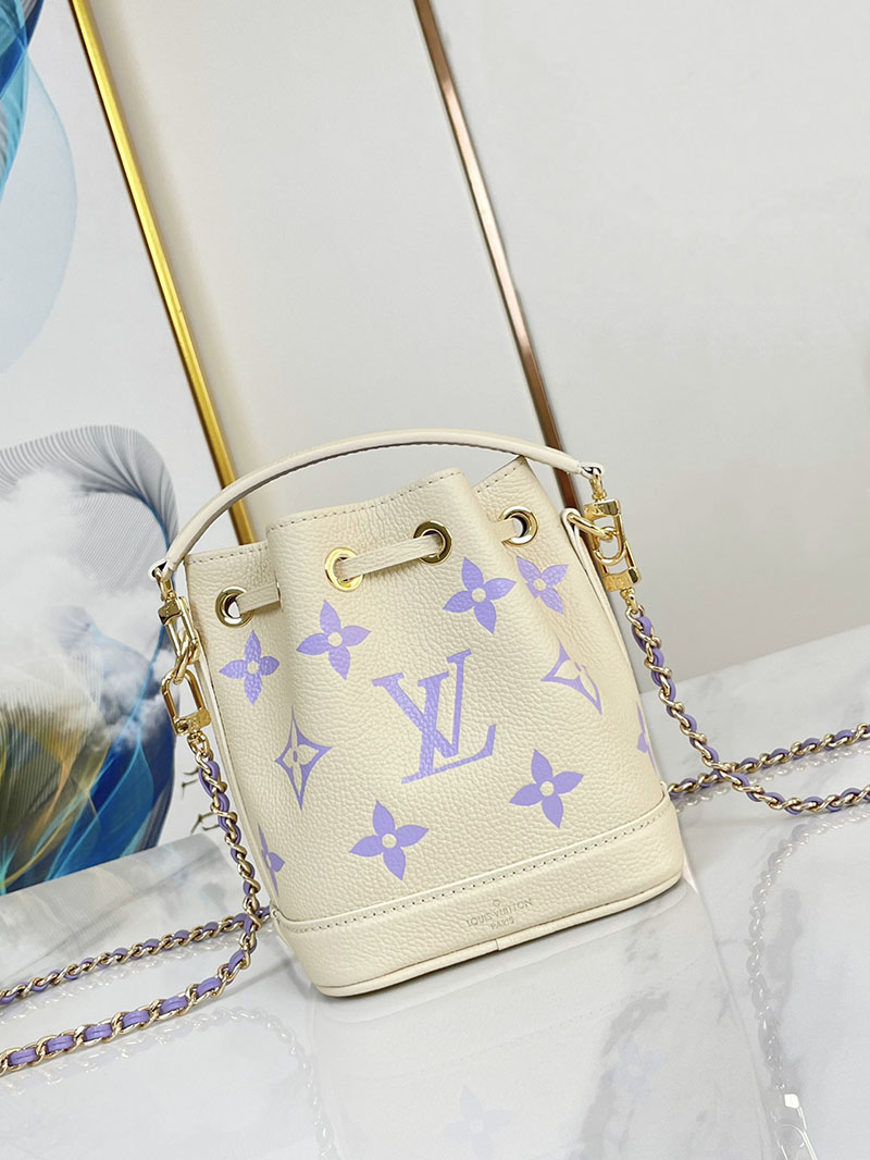 ルイヴィトン アウトレット 店舗 LOUIS VUITTON ナノ・ノエ バイカラーモノグラムアンプラント M82933 ホワイト/ライラック - 画像 (8)