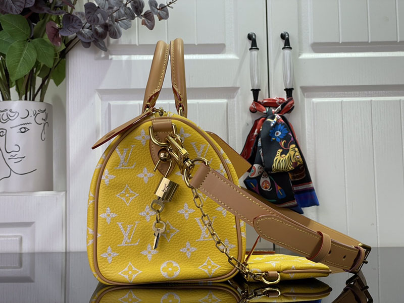 逸品 ルイヴィトン M24426 スピーディ P9 バンドリエール 25 イエロー LOUIS VUITTON ボストンバッグ - 画像 (9)