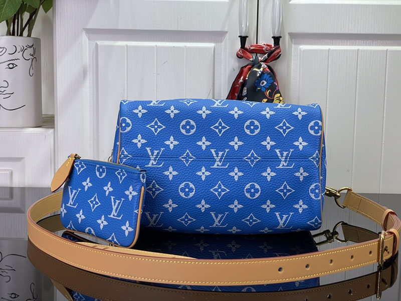 逸品 ルイヴィトン M24424 スピーディ P9 バンドリエール 25 ブルー LOUIS VUITTON ボストンバッグ - 画像 (7)