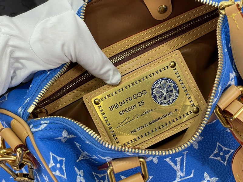 逸品 ルイヴィトン M24424 スピーディ P9 バンドリエール 25 ブルー LOUIS VUITTON ボストンバッグ - 画像 (3)