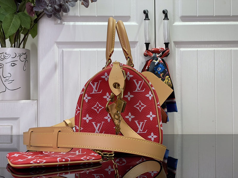 逸品 ルイヴィトン M24425 スピーディ P9 バンドリエール 25 レッド LOUIS VUITTON ボストンバッグ - 画像 (9)