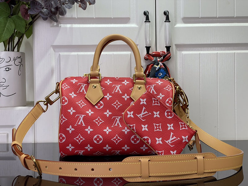 逸品 ルイヴィトン M24425 スピーディ P9 バンドリエール 25 レッド LOUIS VUITTON ボストンバッグ - 画像 (8)