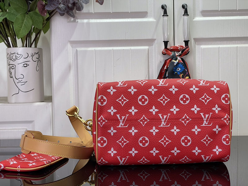 逸品 ルイヴィトン M24425 スピーディ P9 バンドリエール 25 レッド LOUIS VUITTON ボストンバッグ - 画像 (7)
