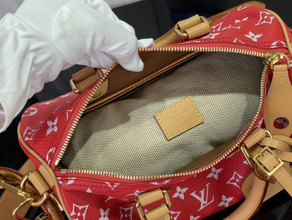 逸品 ルイヴィトン M24425 スピーディ P9 バンドリエール 25 レッド LOUIS VUITTON ボストンバッグ - 画像 (2)