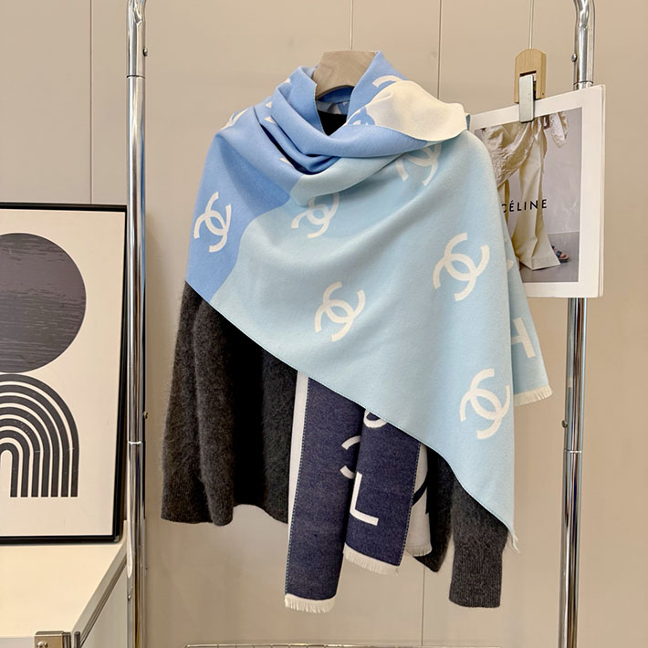 最高級シャネルスーパーコピー CHANEL カシミヤ ウールブレンド 大判 ストール フリンジ ココマーク CCマーク cc25103012 マフラーシャネルレディース - 画像 (9)