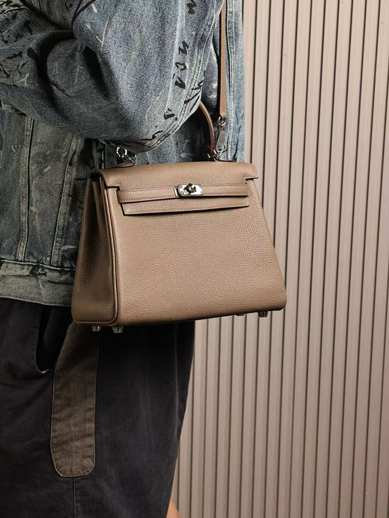 エルメスコピー HERMES ケリー25 内縫い エトゥープ トゴ シルバー金具 2524012 ケリー25 エトゥープ - 画像 (6)